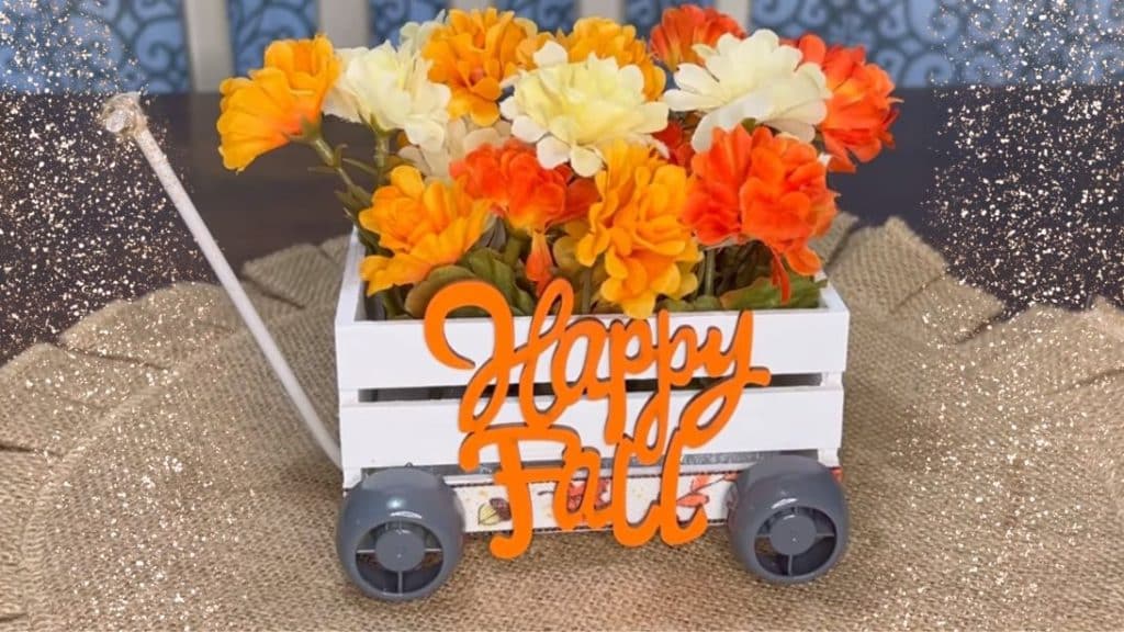 Dollar Tree Wood Crate Fall Centerpiece