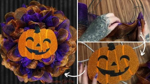 Easiest DIY Halloween Pull-Through Wreath Tutorial | DIY Joy Projects and Crafts Ideas