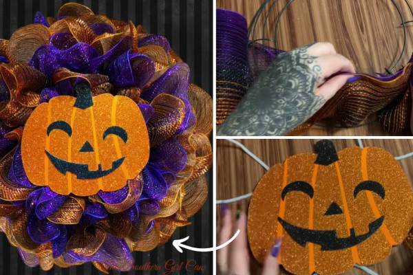 Easiest DIY Halloween Pull-Through Wreath Tutorial
