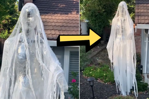 Easy DIY Halloween Packing Tape Ghost Tutorial