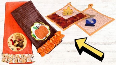 Easy-To-Sew DIY Fall Kitchen Towel | DIY Joy Projects and Crafts Ideas