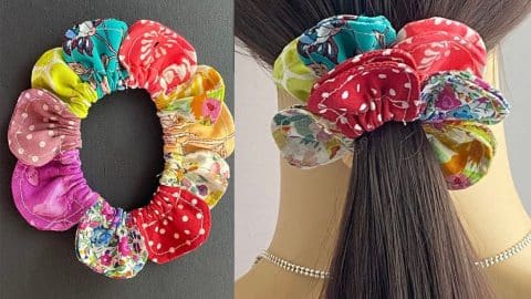 How to Make Flower Scrunchies from Fabric Scraps | DIY Joy Projects and Crafts Ideas