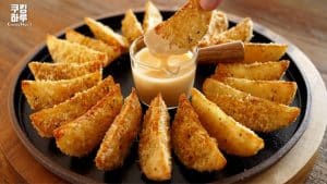 Perfect Crispy Garlic Cheese Potatoes