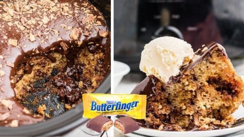 6-Ingredient Slow Cooker Butterfinger Cake Recipe | DIY Joy Projects and Crafts Ideas
