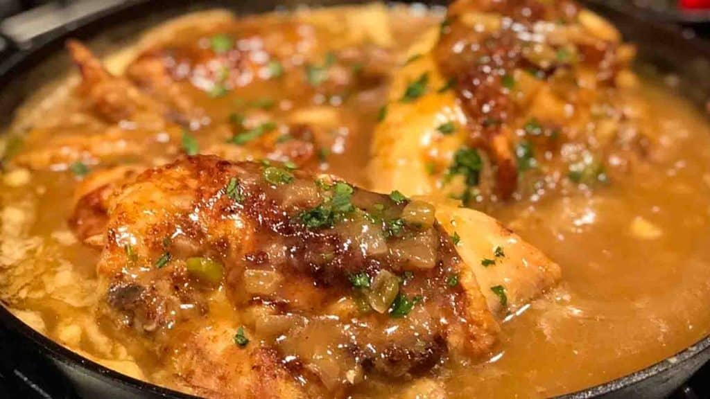 Butter roasted smothered chicken recipe
