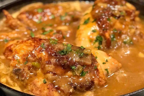 Butter roasted smothered chicken recipe