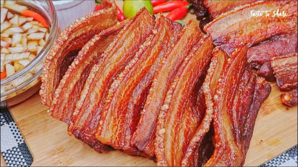 Crispy pork belly chips recipe