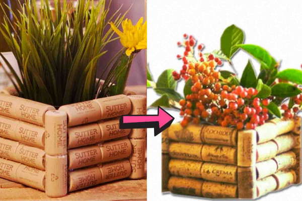 DIY flower vase using wine corks tutorial
