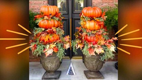 DIY Stacked Pumpkin Topiary Tutorial | DIY Joy Projects and Crafts Ideas