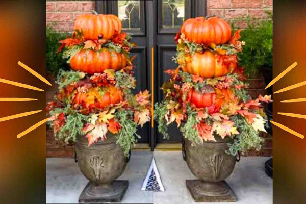 DIY stacked pumpkin topiary tutorial