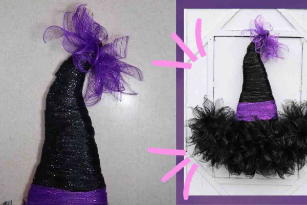 Dollar tree witch hat wreath tutorial