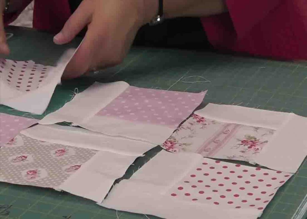 Laying the falling charms quilt blocks