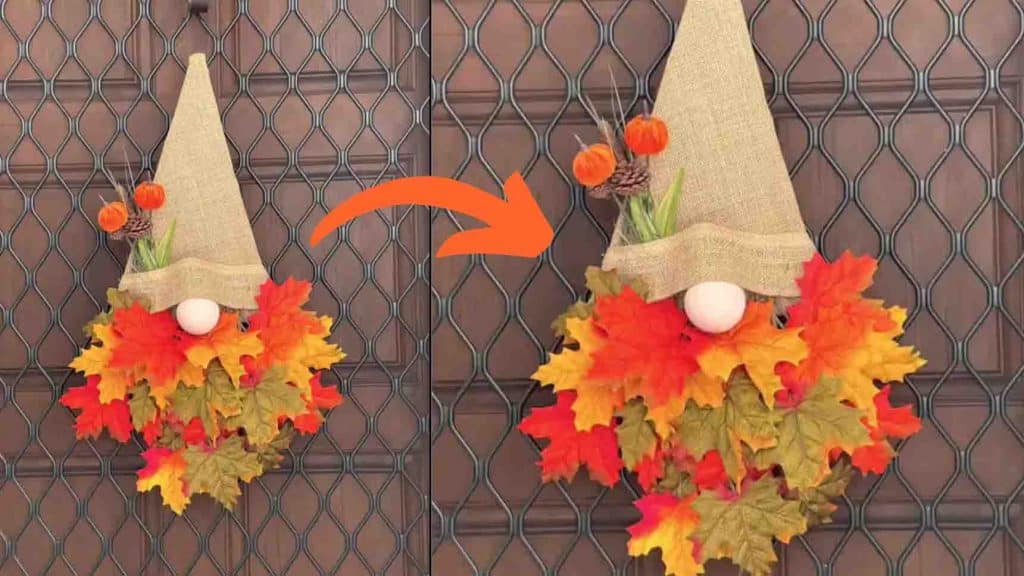 Gnome wreath for fall tutorial