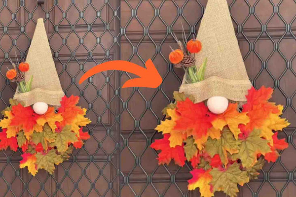 Gnome wreath for fall tutorial