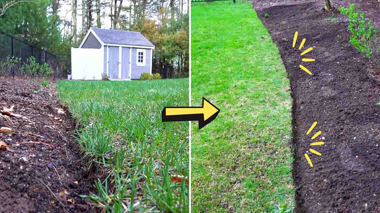 How To Edge Lawn & Garden Beds Using Only A Shovel | DIY Joy Projects and Crafts Ideas