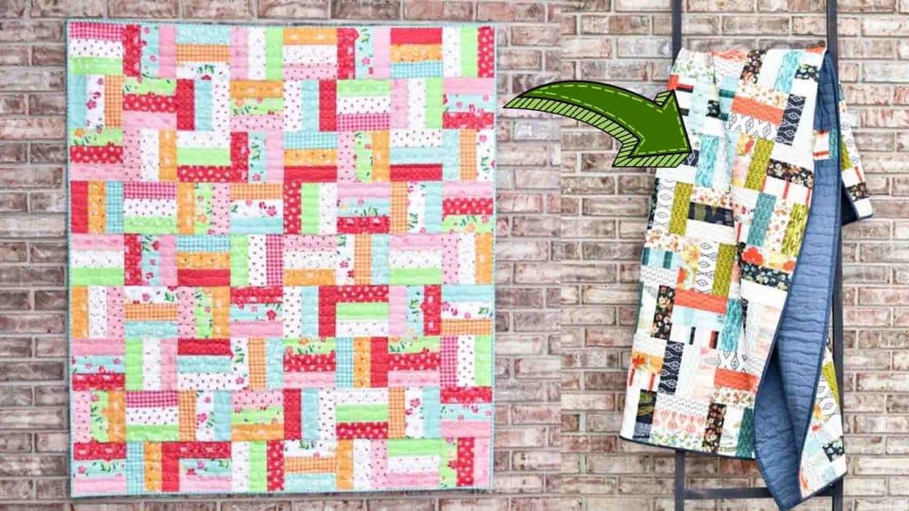 Jelly roll rail fence quilt tutorial