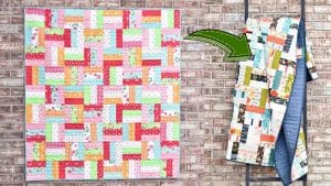 Jelly Roll Rail Fence Quilt Tutorial