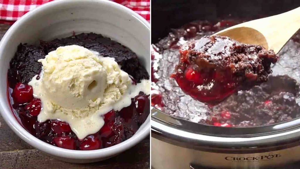 Slow cooker chocolate cherry dump cake recipe