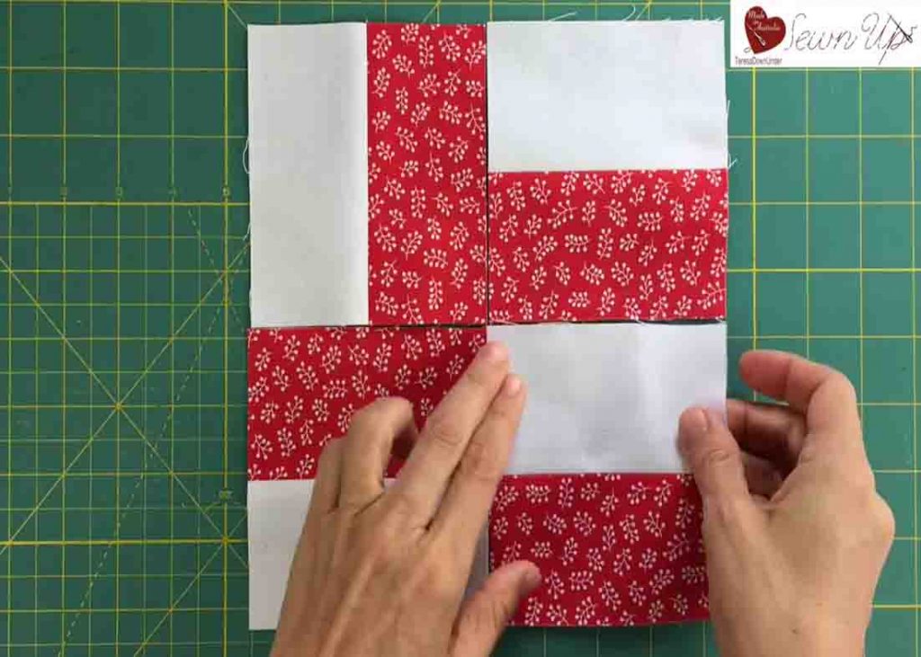Making the first basic quilt block for beginners