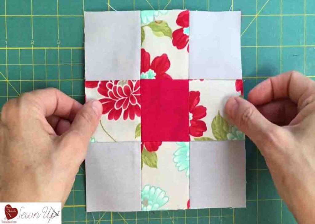 Making the third basic quilt block for beginners