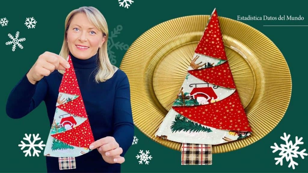 Christmas Tree Napkin Done in 10 Minutes