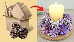 DIY Christmas Candlestick Made From Cones
