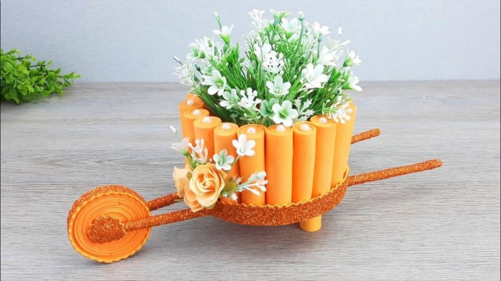 DIY Flower Wheelbarrow Decor