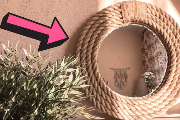 DIY Nautical Rope Mirror