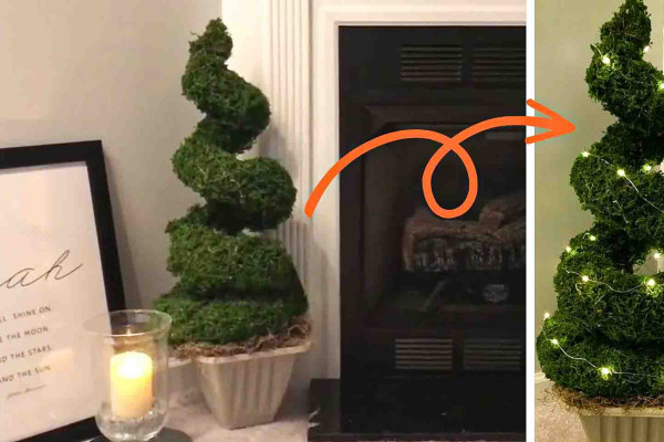 DIY pool noodle spiral topiary tutorial