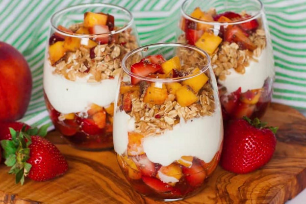 Easy Fruit & Granola Cups With Creamy Yogurt Recipe