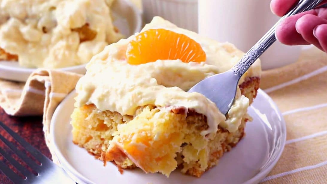 Mandarin Orange Cake Recipe (Pig Pickin'Cake) - Simple Joy