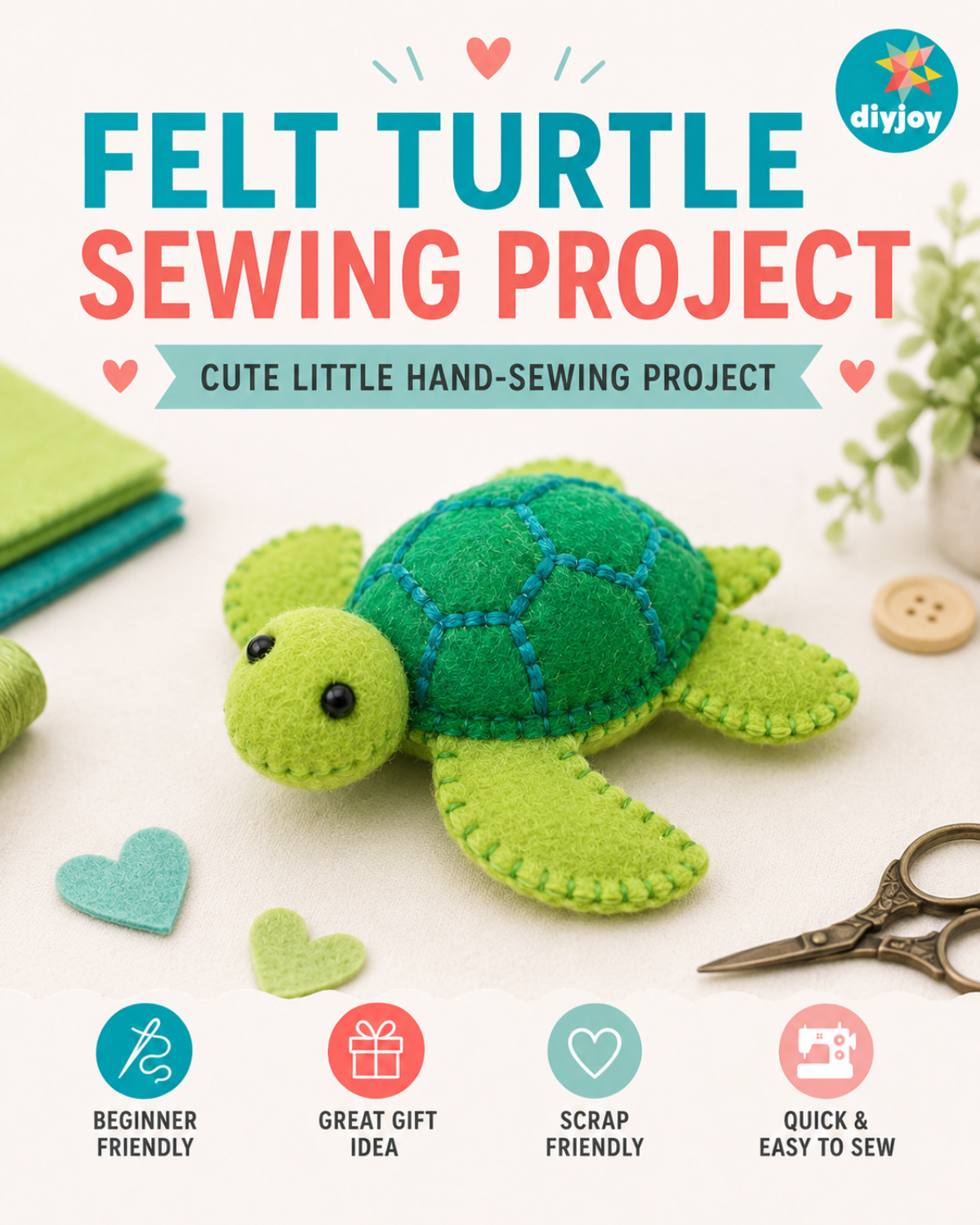 Felt Turtle Plush Sewing Tutorial