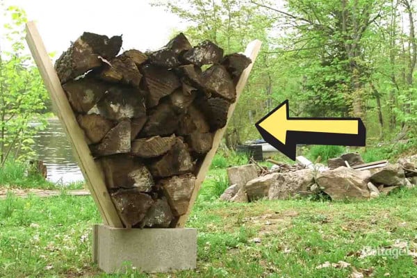 DIY cinder block firewood holder tutorial
