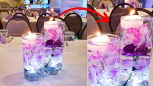 DIY Dollar Tree Centerpiece With Floating Candles
