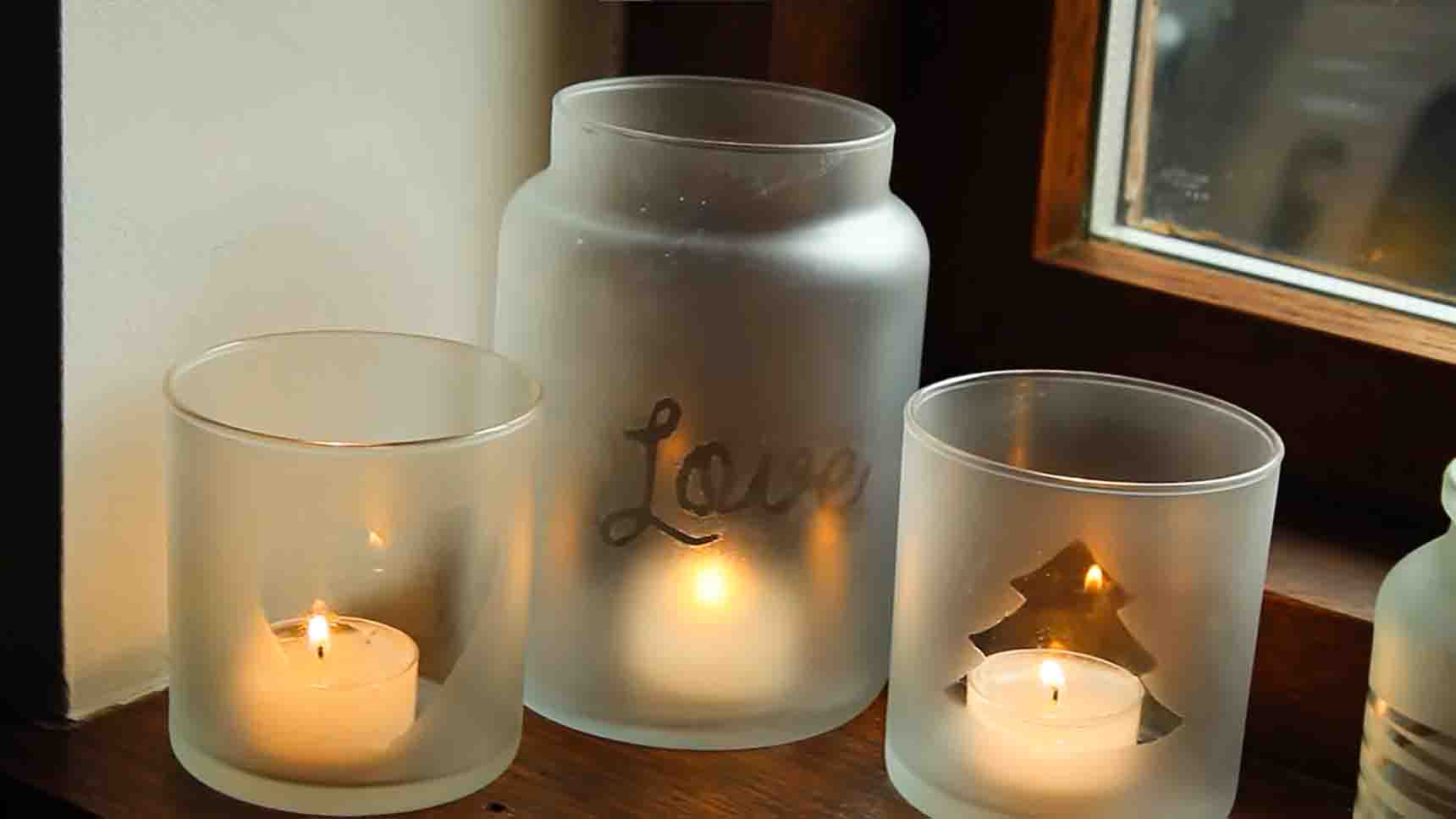 DIY Frosted Candle Jars Tutorial