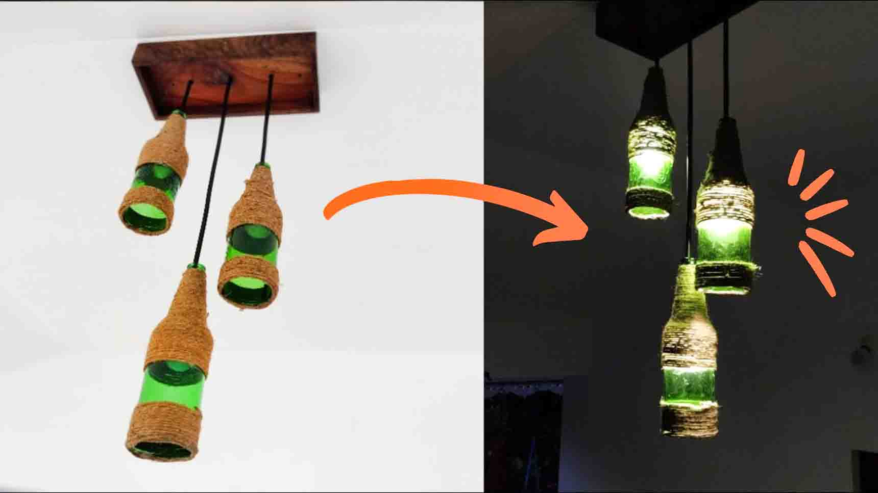 DIY Hanging Lamps Using Wine Bottles | DIY Joy Projects and Crafts Ideas