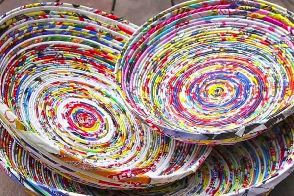 DIY magazine bowls tutorial