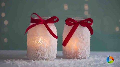 DIY Snowy Mason Jar Tutorial | DIY Joy Projects and Crafts Ideas