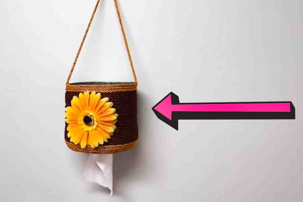 DIY toilet paper roll holder from plastic bottle tutorial