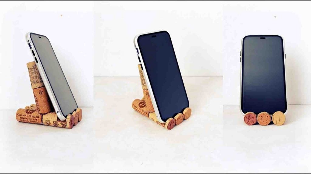 DIY wine cork mobile holder tutorial