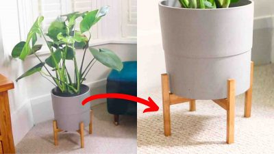 DIY wooden pot stand for your plants tutorial