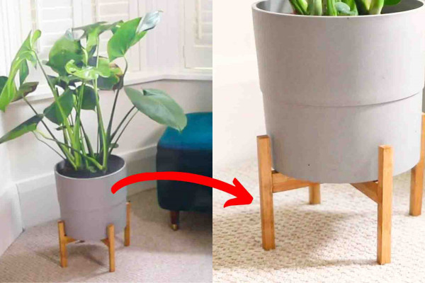 DIY wooden pot stand for your plants tutorial