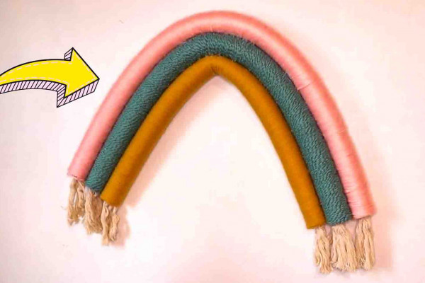 Dollar Store rainbow wall art tutorial
