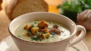 Italian-Style Garlic Soup With Croutons Recipe