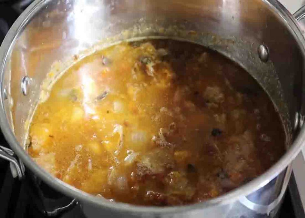 Blending the roasted butternut squash soup