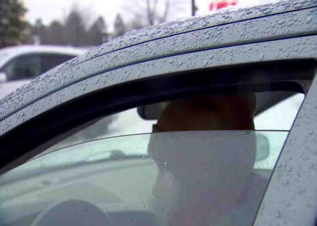 Open your car windows to let cool dry air inside