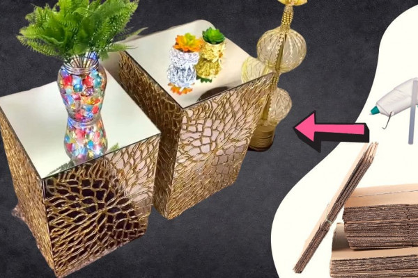 DIY Luxurious Side Table Using Glue Gun 
