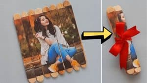 DIY Popsicle Sticks Puzzle Photo Gift Idea