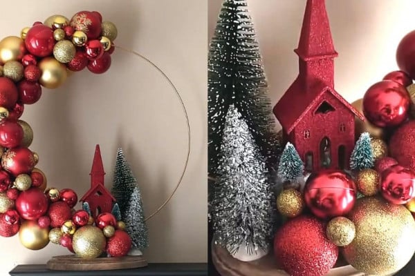 Dollar Tree Christmas Centerpiece Decor DIY
