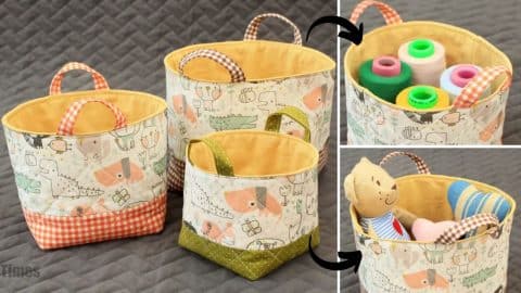 Easy Mini Fabric Basket Sewing Tutorial For Beginners | DIY Joy Projects and Crafts Ideas